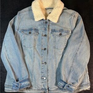 Universal Thread Light Blue Sherpa Jean Jacket